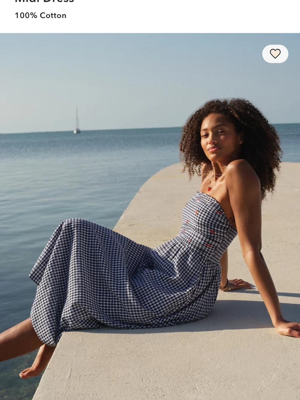 Strapless  Midi Dress in Navy and White Cherry /🍒 Designs